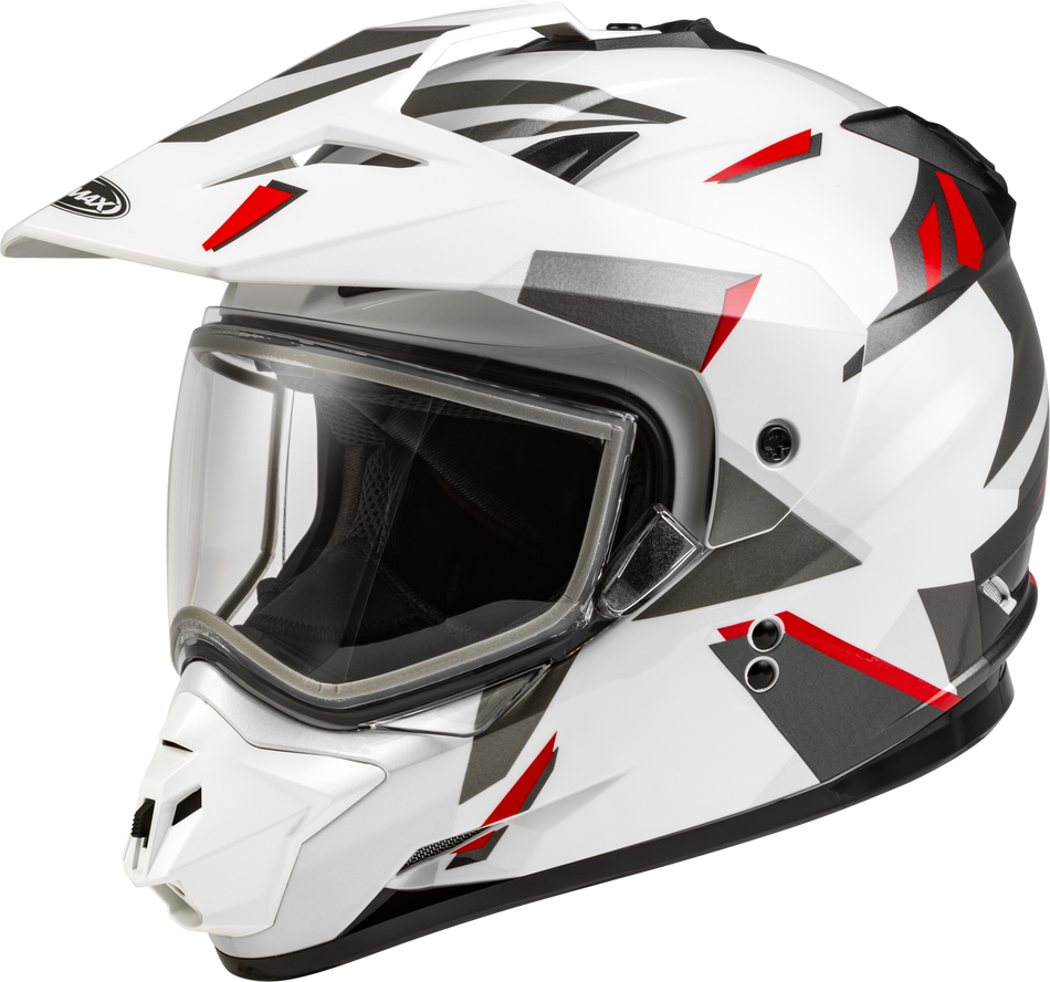 GMAX Gm-11s Ripcord Adventure Snow Helmet White/Grey/Red 2x A2114018