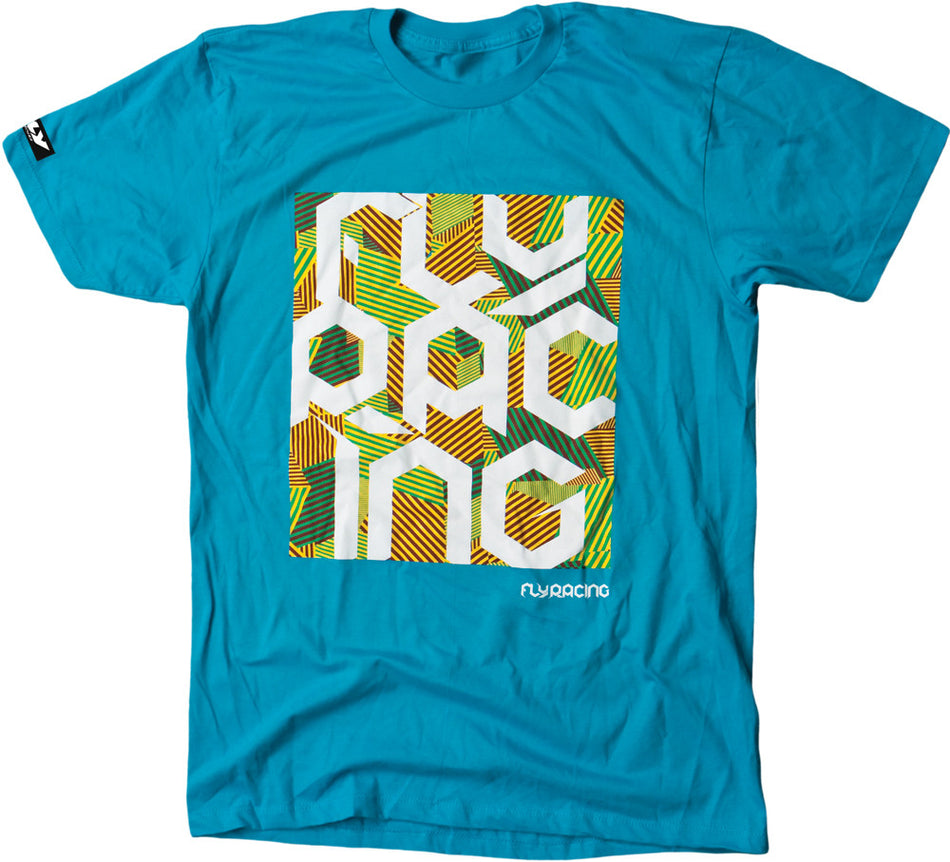 FLY RACING Block Party Tee Turquoise 2x 352-01682X