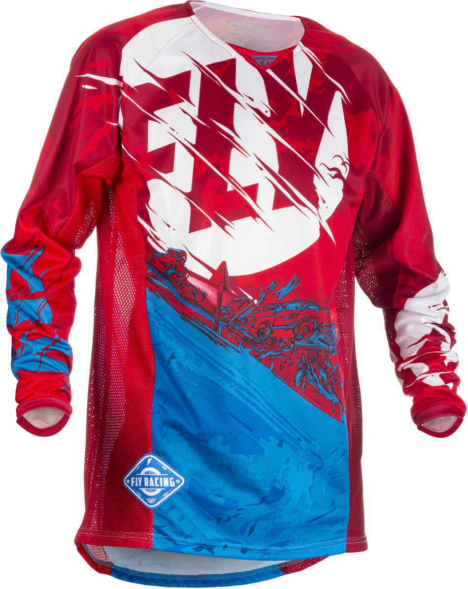 FLY RACING Kinetic Outlaw Jersey Red/Blue Ys 371-522YS