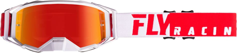 FLY RACING Zone Pro Goggle Red/White W/Red Mirror Lens W/Post FLA-024