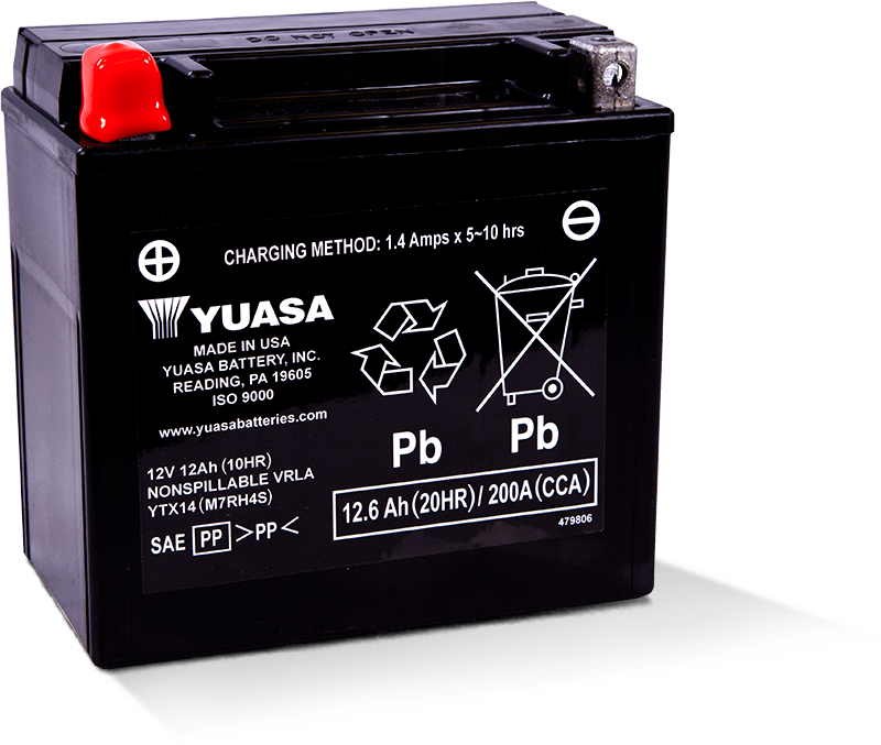 Yuasa YTX14 Maintenance Free AGM 12 Volt Battery