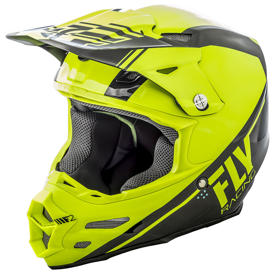 FLY RACING F2 Carbon Rewire Helmet Hi-Vis/Black Lg 73-4160-4-L