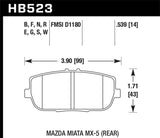 Hawk 06-10 Mazda Miata MX-5 DTC-30 Race Rear Brake Pads KHB523W.539