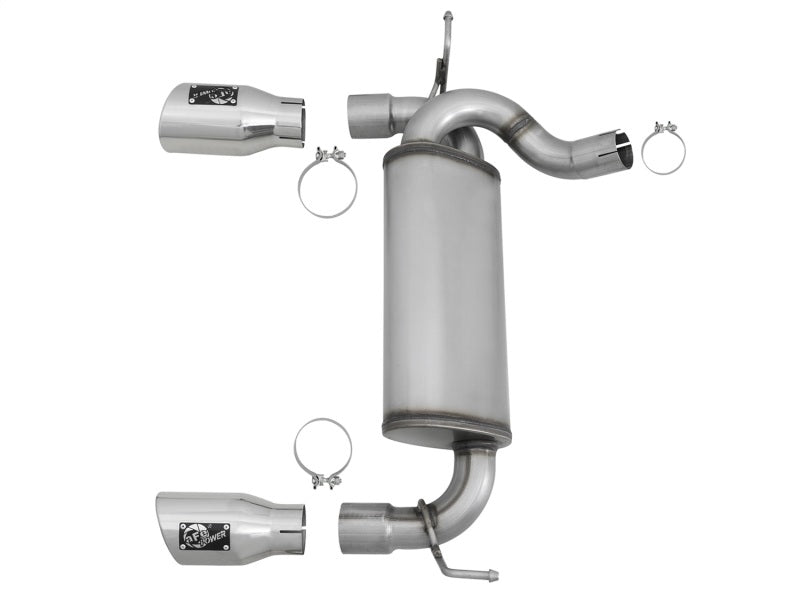 aFe Rebel Series 2.5in 409 SS Axle-Back Exhaust w/Polished Tips 07+ Jeep Wrangler (JK) V6 3.6L/3.8L 49-48061-P