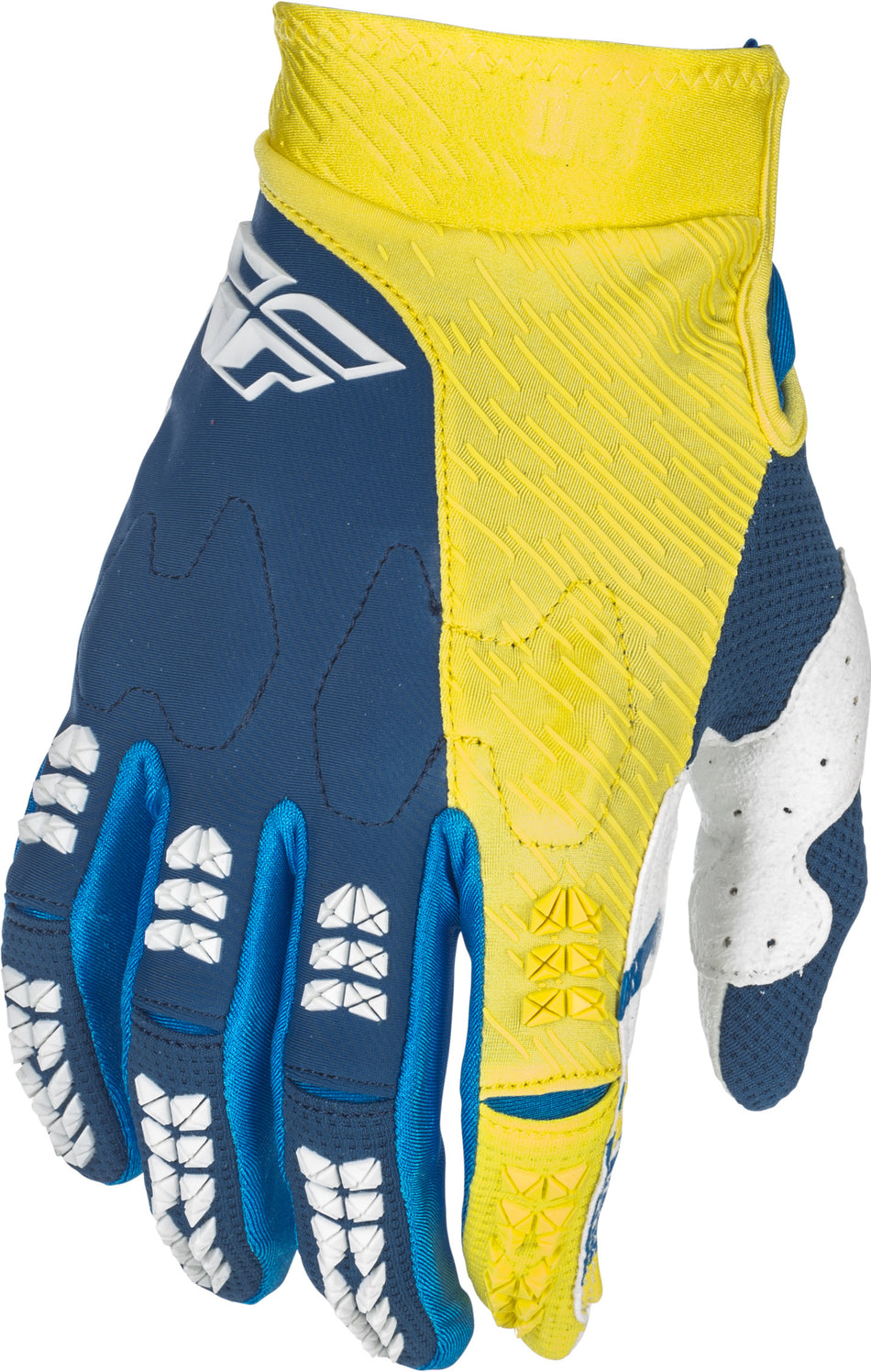 FLY RACING Evolution 2.0 Gloves Navy/Yellow Sz 10 371-11110