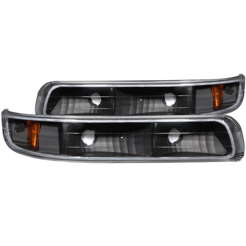 ANZO 1999-2002 Chevrolet Silverado 1500 Euro Parking Lights Black w/ Amber Reflector 511065