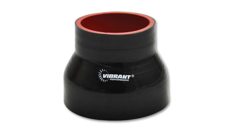 Vibrant 4 Ply Reinforced Silicone Transition Connector - 2in I.D. x 2.5in I.D. x 3in long (BLACK) 2766