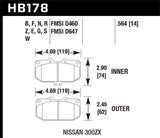 Hawk 06-07 WRX / 89-96 Nissan 300ZX / 89-93 Skyline GT-R DOTC-60 Front Race Pads KHB178G.564