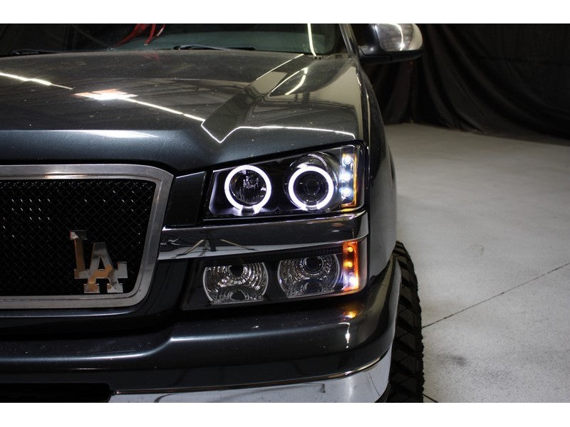 Spyder Chevy Silverado 1500 03-06 Projector LED Halo LED Amber Reflctr Blk PRO-YD-CS03-AM-BK 5009456