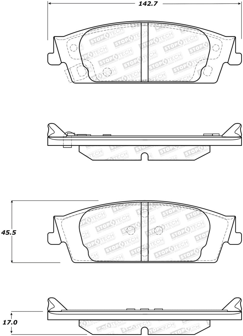 StopTech Street Brake Pads - Front/Rear 308.1707