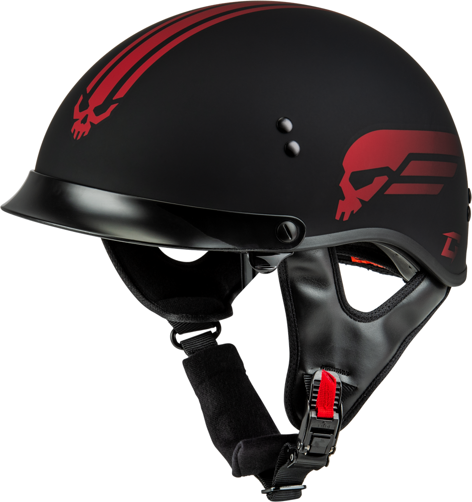 GMAX Hh-65 Retribution Helmet W/Peak Matte Black/Red Xl H96511327