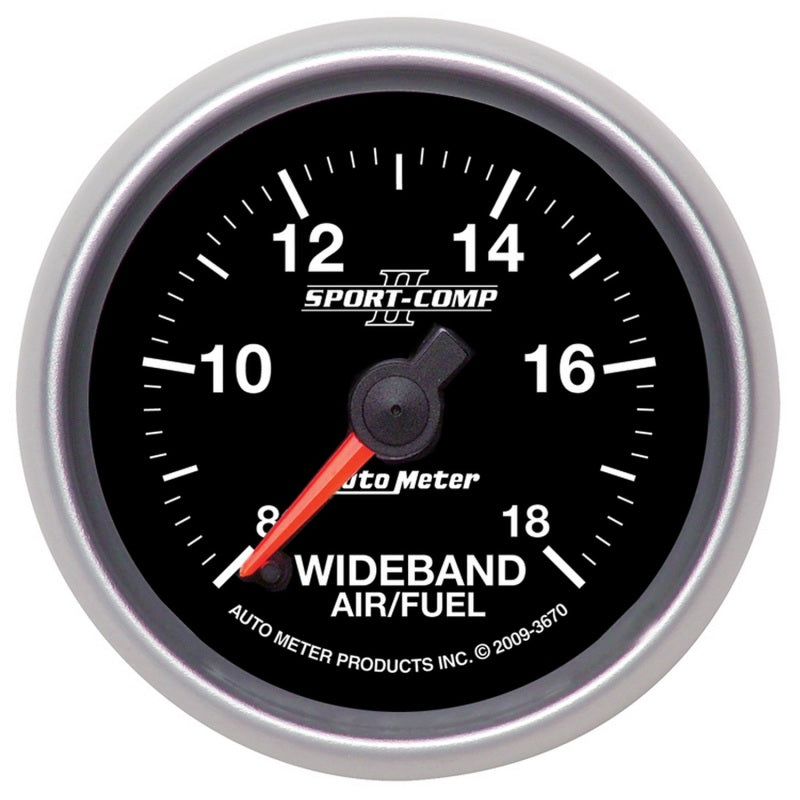 Autometer Sport-Comp II 52mm 8:1-18:1 AFR Wideband Air/Fuel Ratio Analog Gauge 3670