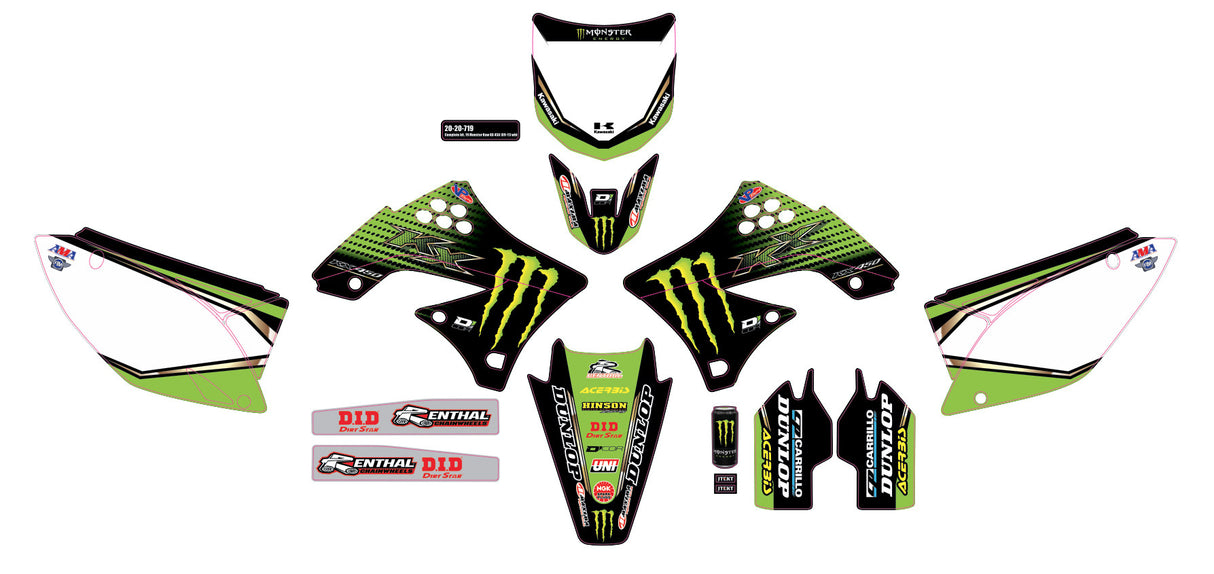 D-COR Complete Kit 19 Monster Kaw Kxf 450 White Bg 20-20-719