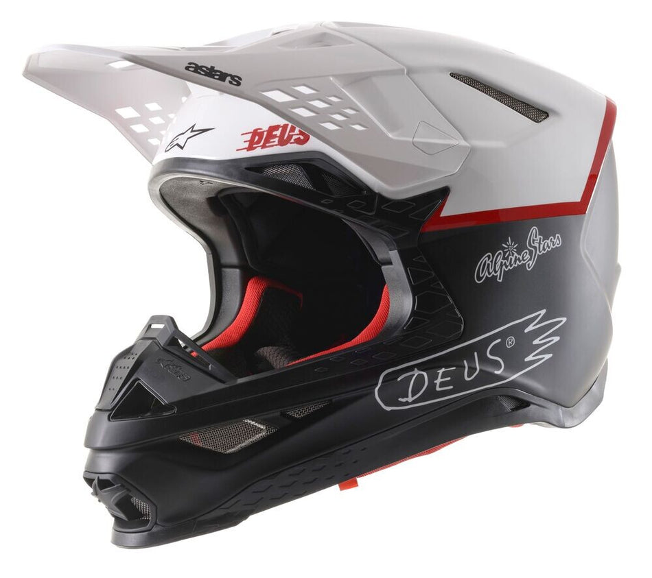 ALPINESTARS S-M8 X Deus20 Helmet Black/White/Deep Red Lg 8302120-1203-L