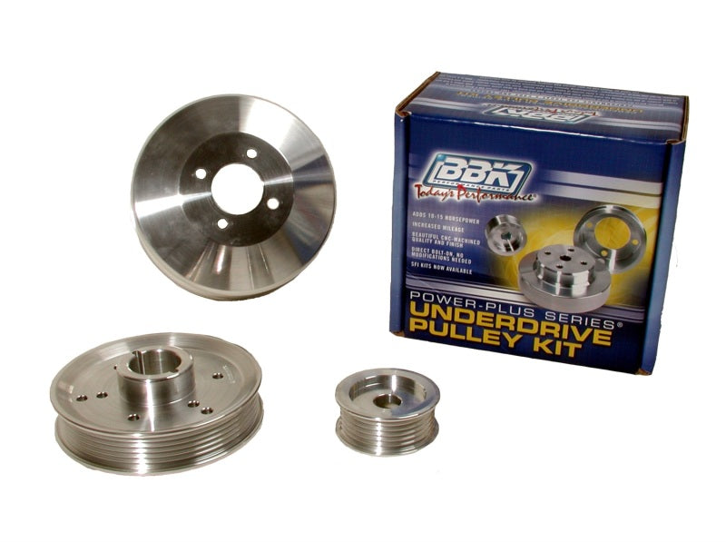 BBK 96-01 Mustang 4.6 GT Cobra Underdrive Pulley Kit - Lightweight CNC Billet Aluminum (3pc) 1555