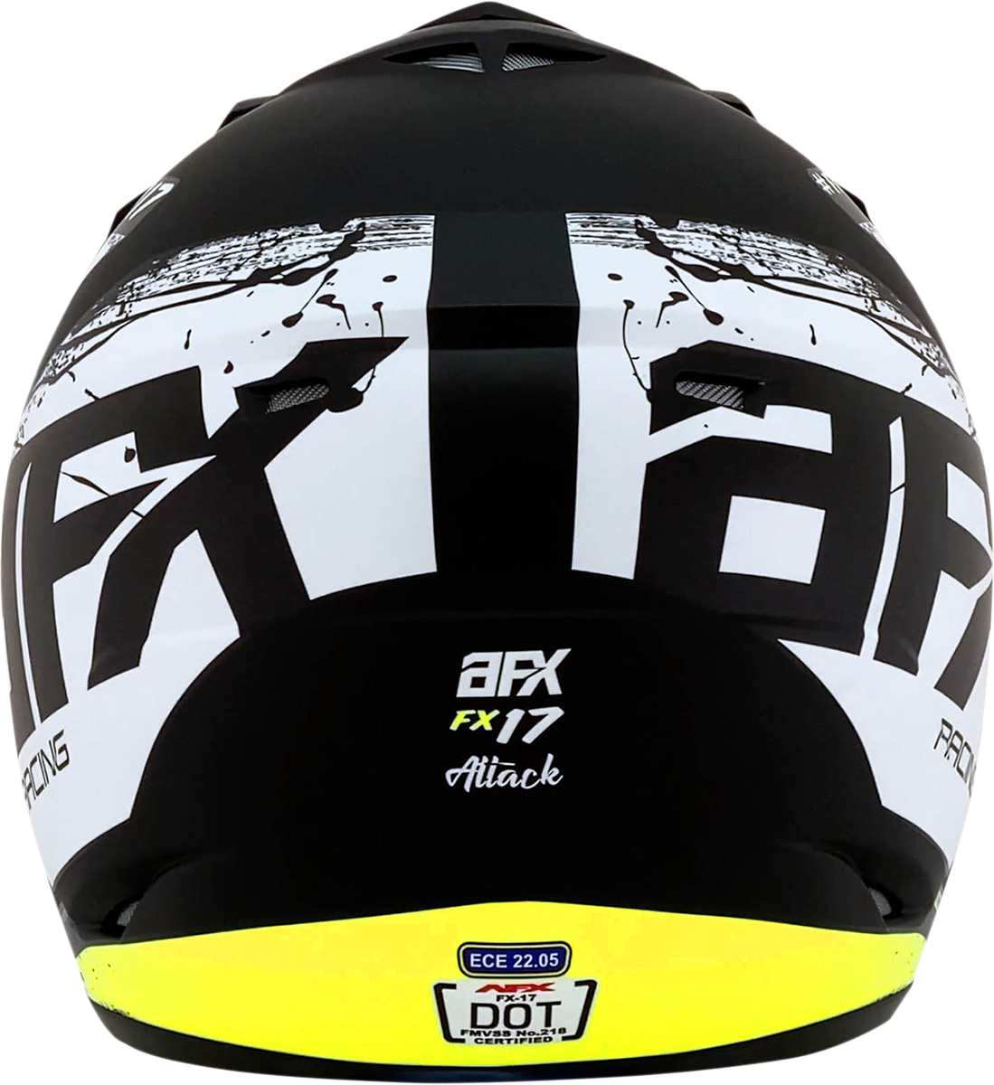 AFX FX-17Y Helmet - Attack - Matte Black/Hi-Vis Yellow - Medium 0111-1415