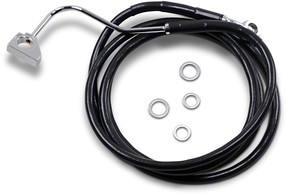 DRAG SPECIALTIES Brake Line - Front - Black - +10" with ABS 614220-10BLK