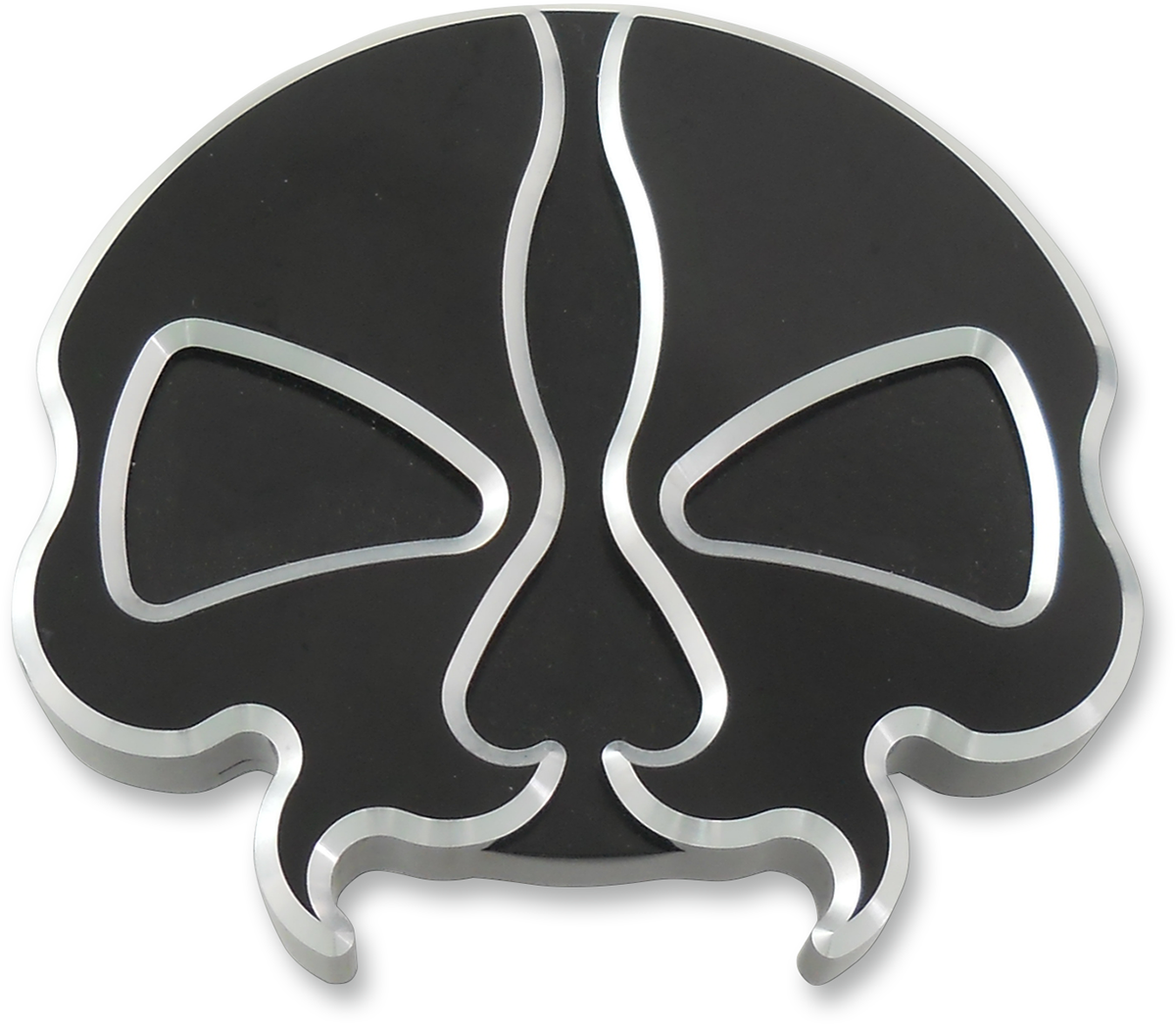 DRAG SPECIALTIES Gas Cap - Vented Split Skull - Black 78048B