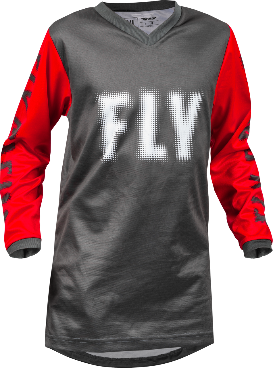 FLY RACING Youth F-16 Jersey Grey/Red Yl 376-224YL