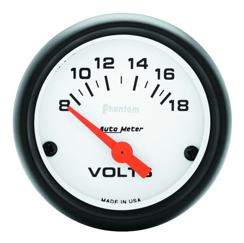 Autometer Phantom 52mm 8-18V Electronic Voltmeter Gauge 5791