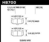 Hawk 06-07 Subaru WRX HPS Street Brake Pads KHB700F.562