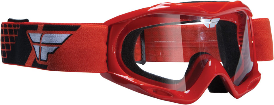 FLY RACING Focus Youth Goggle Red W/Clear Lens 37-2212