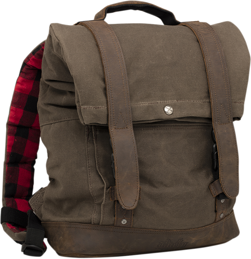 BURLY BRAND Roll Top Backpack - Dark Oak B15-1020D