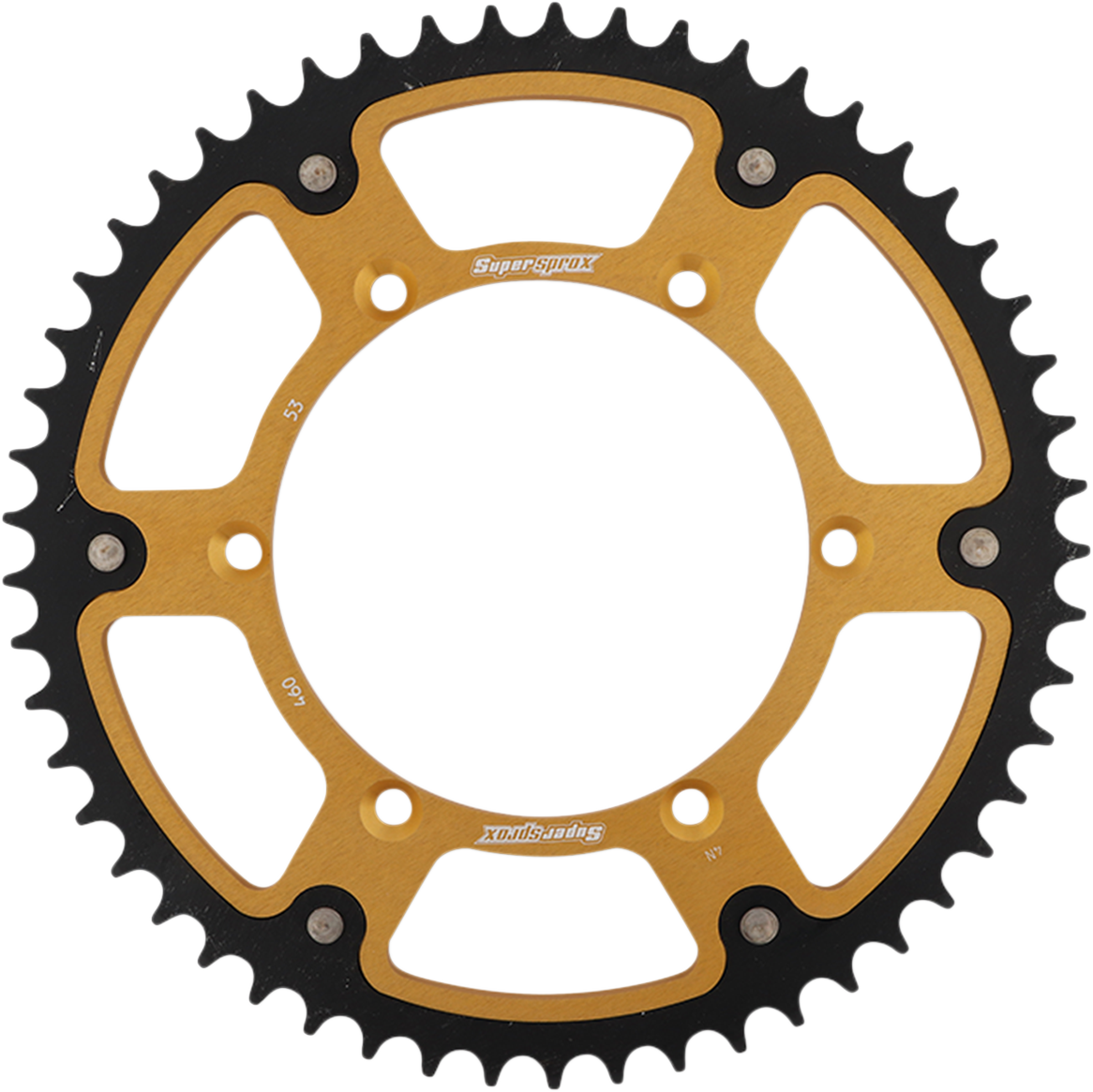 SUPERSPROX Stealth Rear Sprocket - 53 Tooth - Gold - Kawasaki/Suzuki RST-460-53-GLD