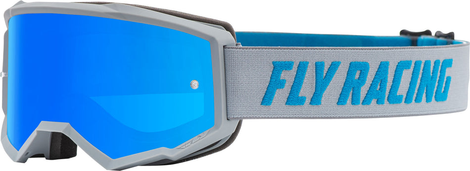 FLY RACING Zone Goggle Grey/Blue W/Sky Blue Mir/Smk Lens W/Post FLA-056