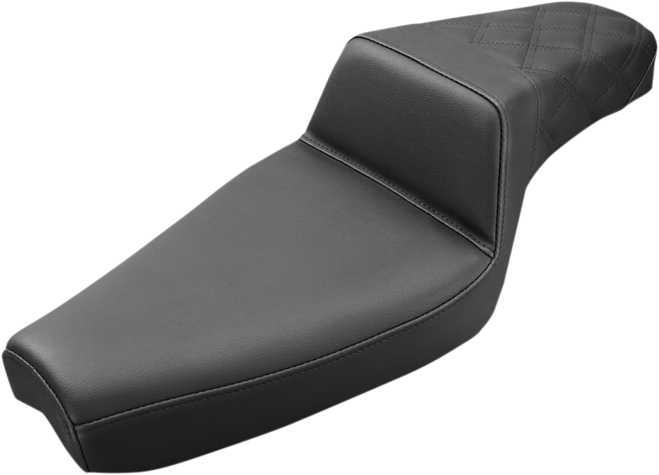 SADDLEMEN Step-Up Seat - Rear Lattice Stitch - Black - XL 879-03-173