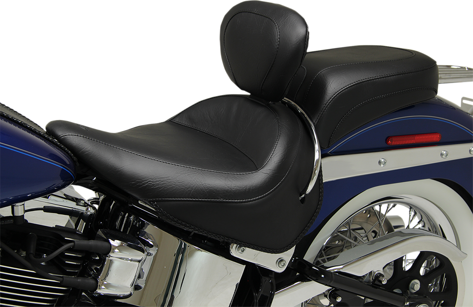 MUSTANG Wide Solo Seat - With Backrest - Vintage - Black - Smooth 79914
