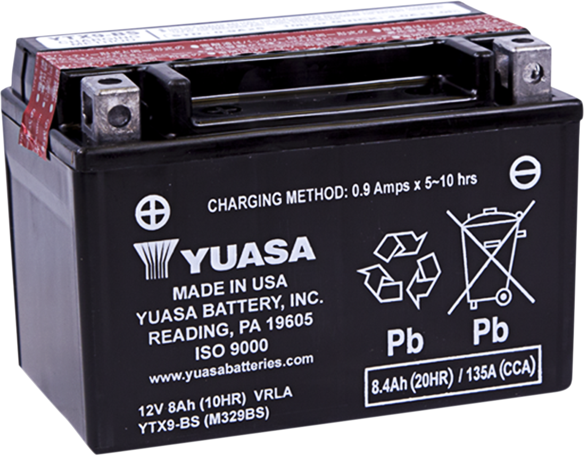 YUASA AGM Battery - YTX9-BS .40 L YUAM329BSTWN