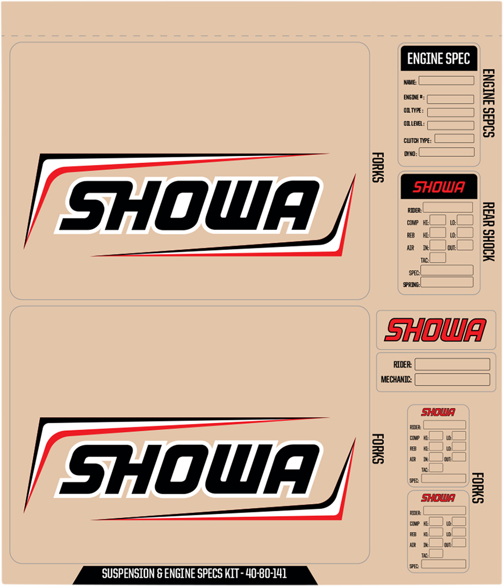 D'COR VISUALS Showa Decal Kit - Black 40-80-141