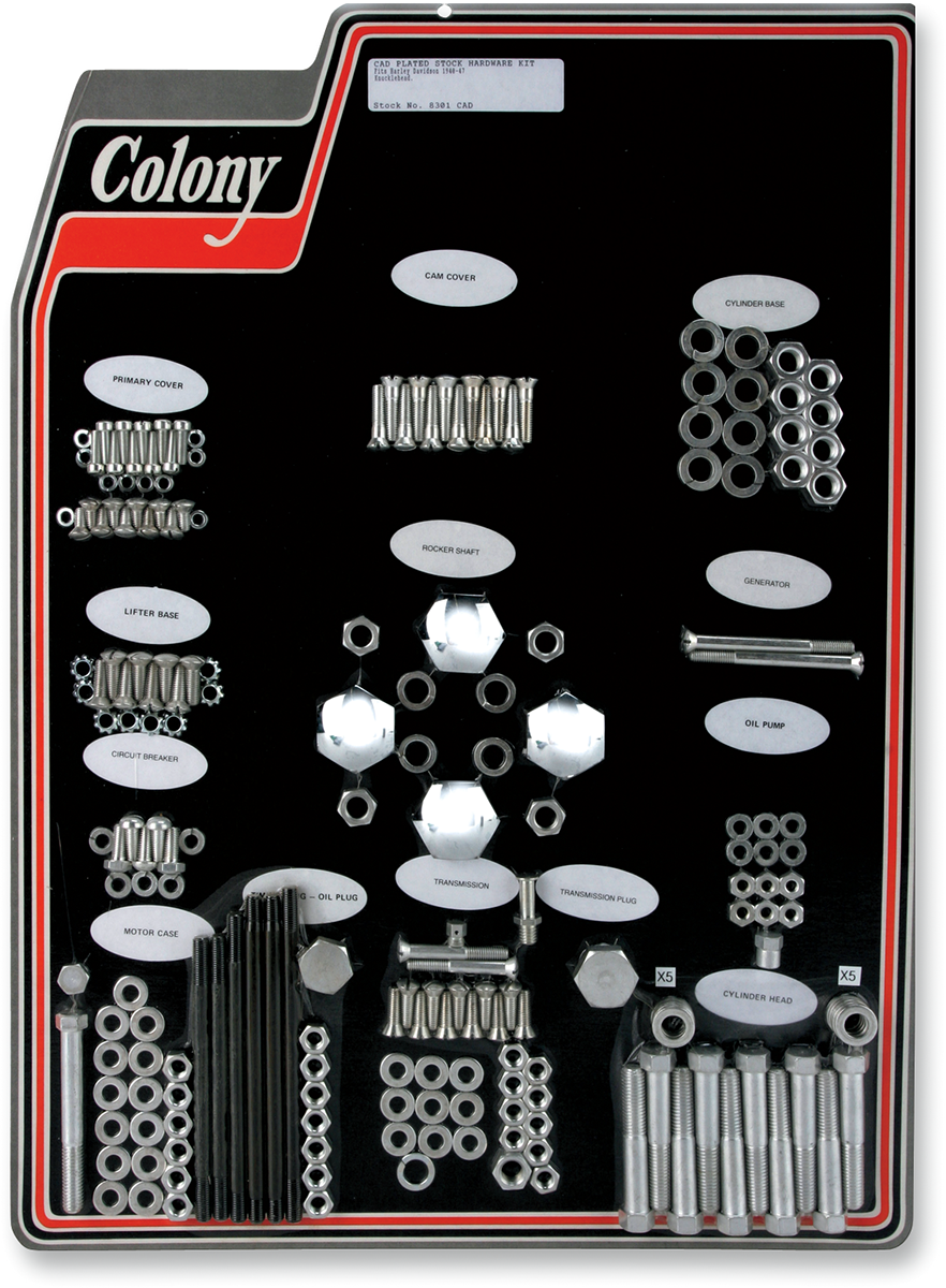COLONY Hardware Kit - Cadmium - '40-'47 8301 CAD