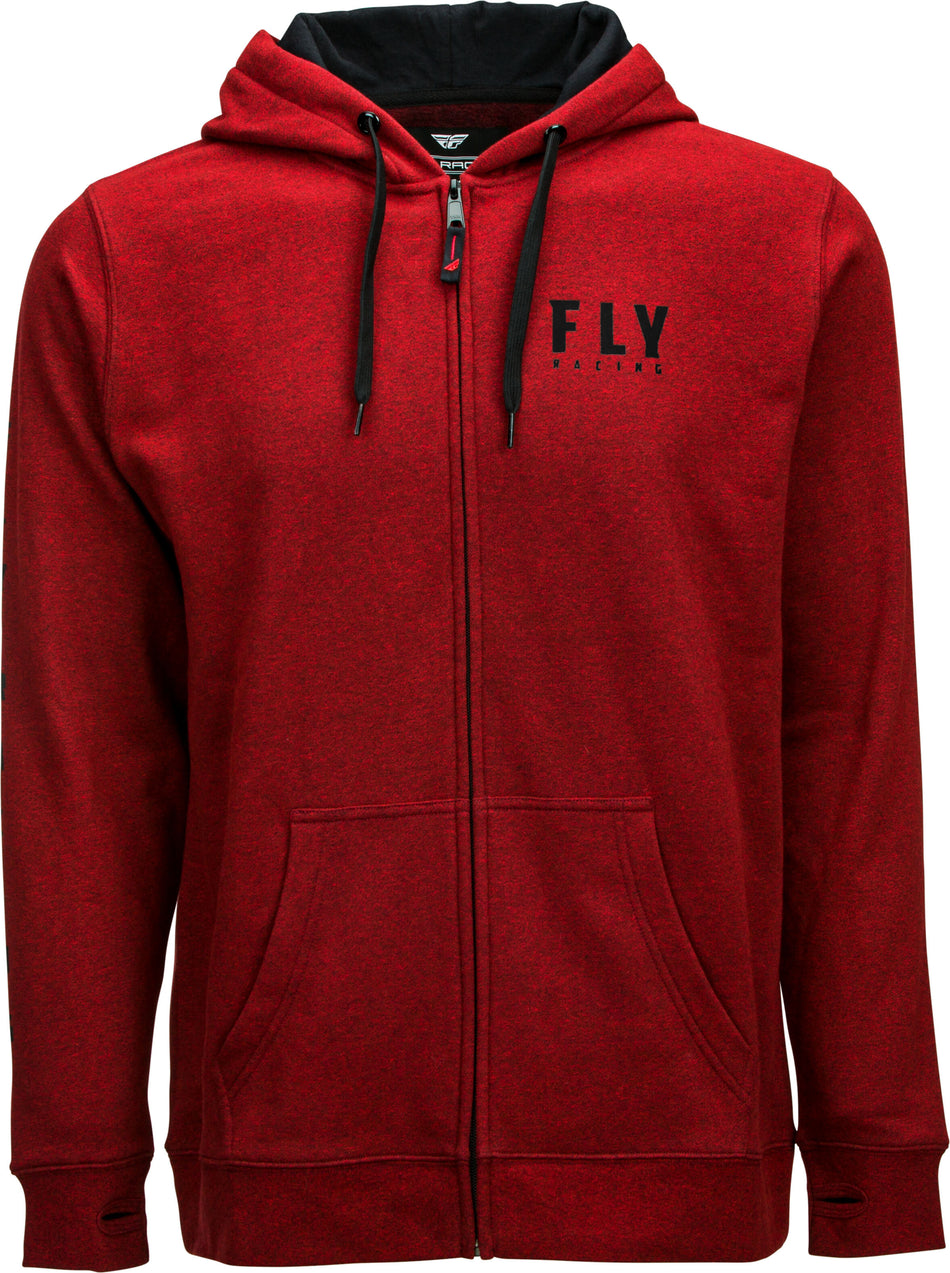 FLY RACING Fly Logo Zip Up Hoodie Red Lg 354-0238L
