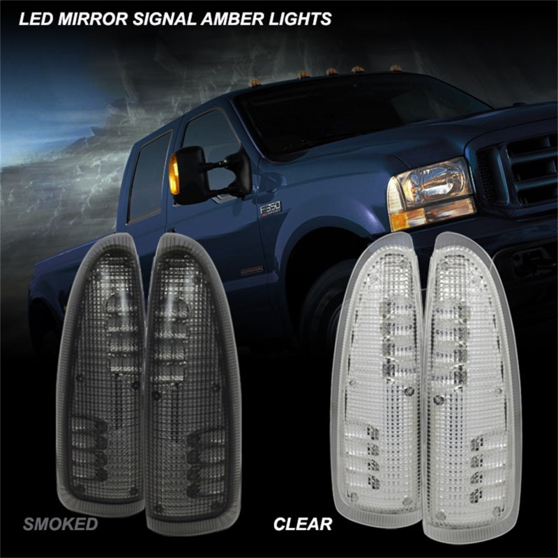 xTune Ford Superduty F250-F650 03-07 Amber LED Mirror Signal Lens - Clear ACC-LED-FDSD99-MR-C 9924712