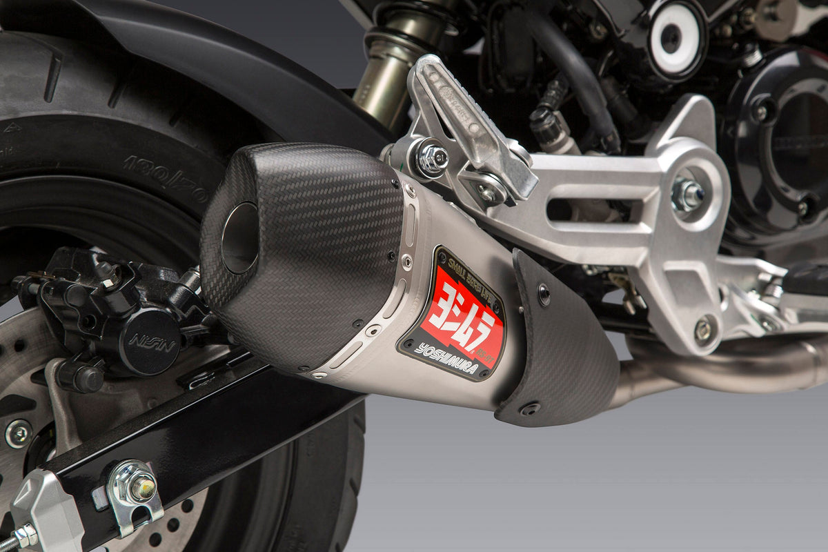 Yoshimura Grom 2022-23 Street Exhaust Systems Race, Full System, Rs-9t, Stainless Steel With Stainless Steel Sleeve And Carbon Fiber End Cap