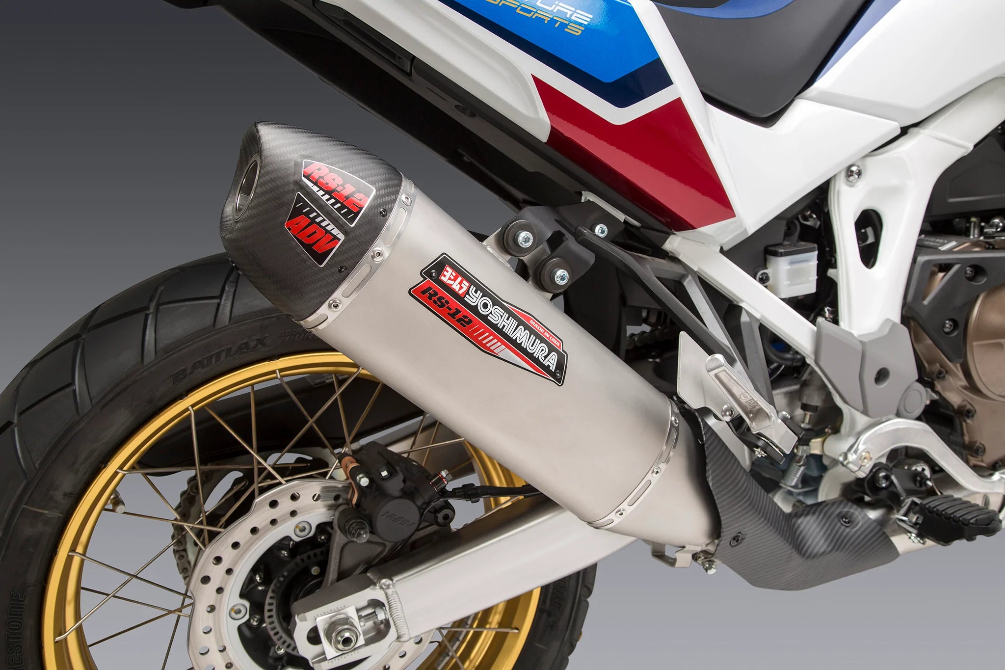 Yoshimura Africa Twin 20-22 Rs-12 Stainless Slip-On Exhaust, W/ Stainless Muffler