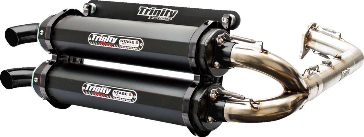 TRINITY RACING Stage 5 Dual Exhaust - Cerakote Black TR-4153D-C2