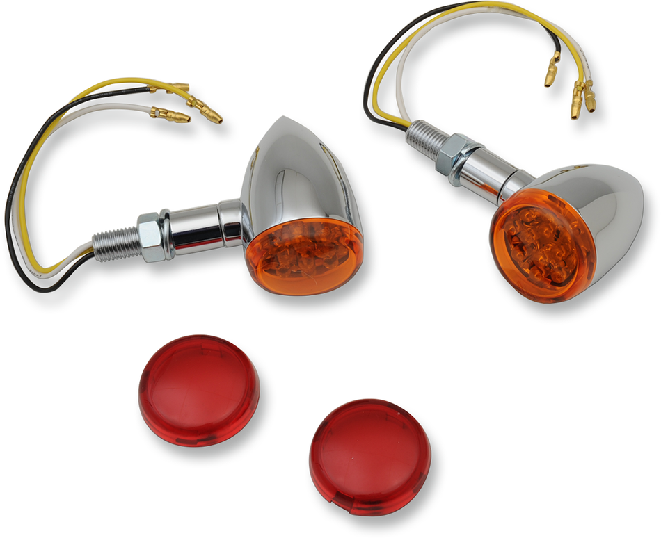 DRAG SPECIALTIES LED Marker Lights - Chrome/Amber or Red 20-6390A/RIQ