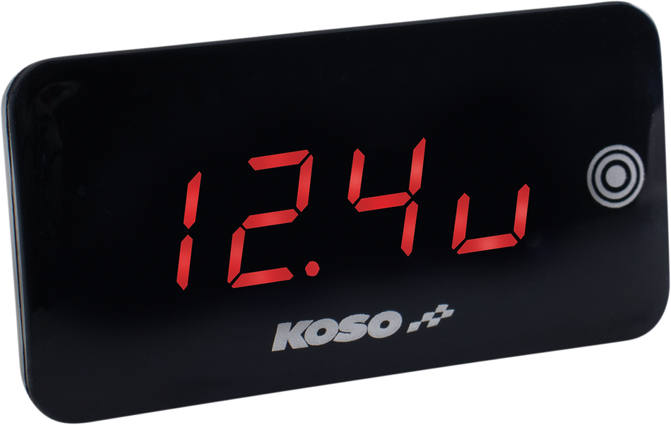 KOSO NORTH AMERICA Digital Super Slim Touch Screen - Volt & Temperature Meter - Red Digits BA068041