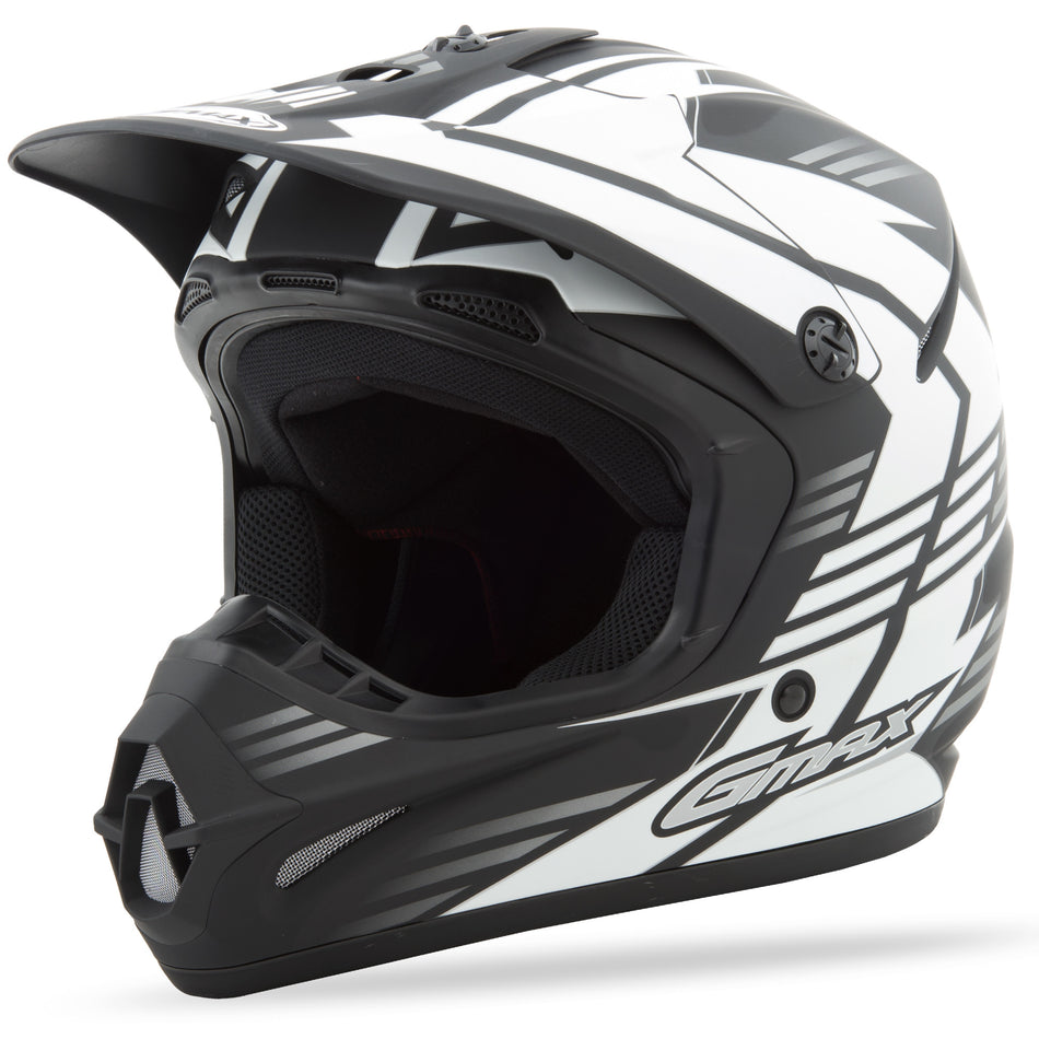 GMAX Youth Gm-46.2y Off Road Race Helmet Matte Black/White Ym G3466431 TC-15F