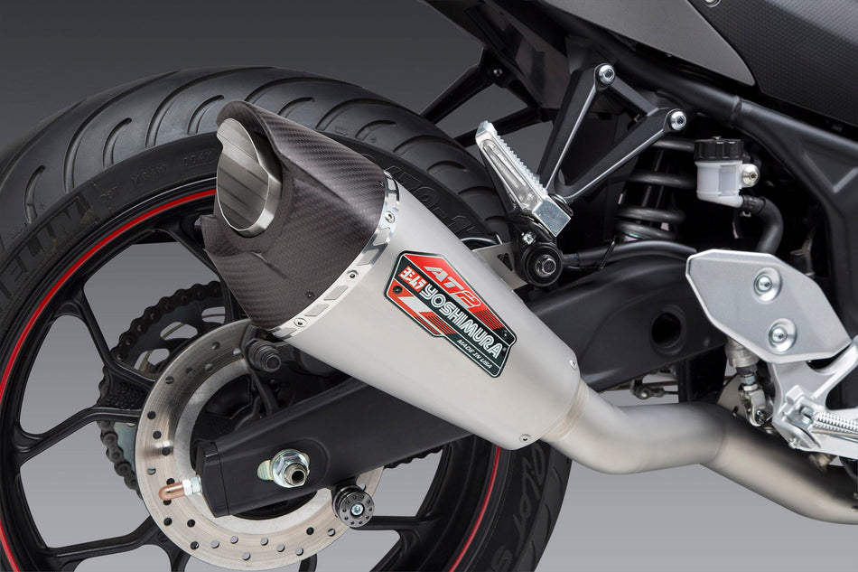 Yoshimura  YZF-R3 15-22 RACE AT2 STAINLESS FULL EXHAUST, W/ STAINLESS MUFFLER 13320AP521