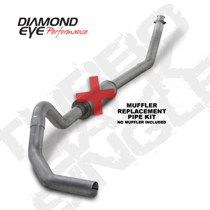 Diamond Eye KIT 4in TB MFLR RPLCMENT PIPE SGL AL: 98.5 - 02 DODGE CUMMINS 5.9L K4212A-RP