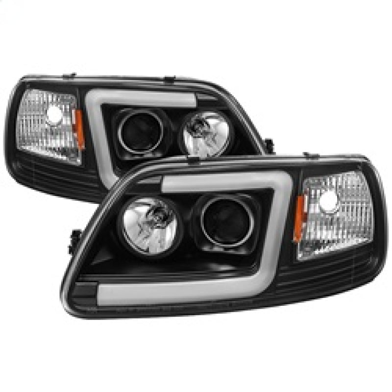 Spyder 97-03 Ford F-150 (After 6/1997) Light Bar Projector Headlights - Blk (PRO-YD-FF15097V2-LB-BK) 5084538