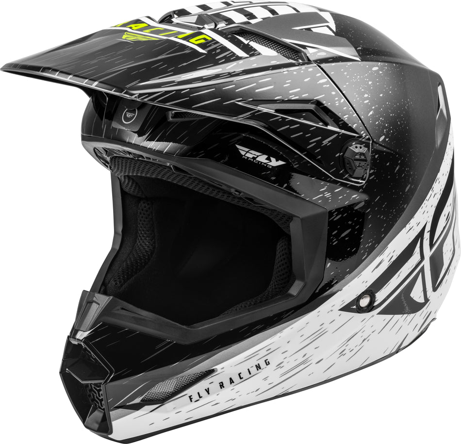 FLY RACING Kinetic K120 Helmet Black/White/Hi-Vis Xl 73-8623X