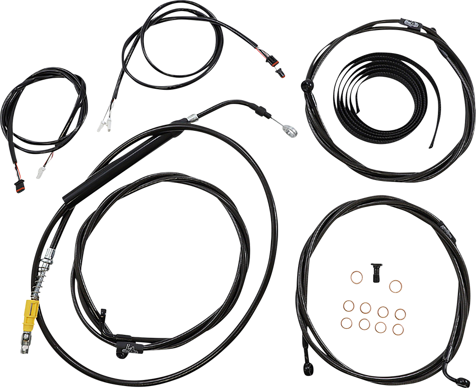 LA CHOPPERS Kit de cables - Manillar Ape Hanger de 12" - 14" - ABS - Medianoche LA-8058KT3-13M 