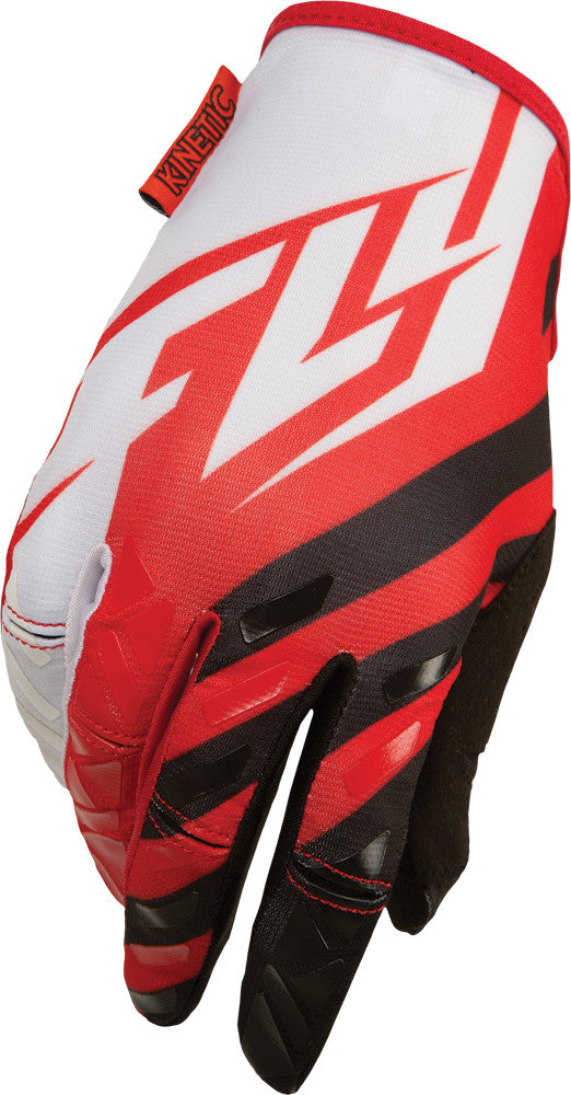 FLY RACING Kinetic Gloves Red/Black/White Sz 10 368-41510