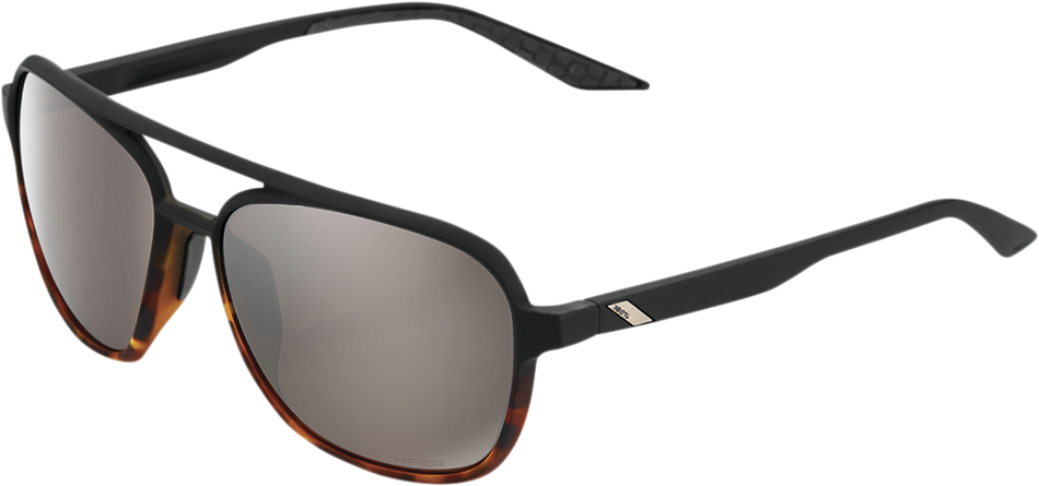 100% Kasia Sunglasses - Black - Silver Mirror 61042-404-01