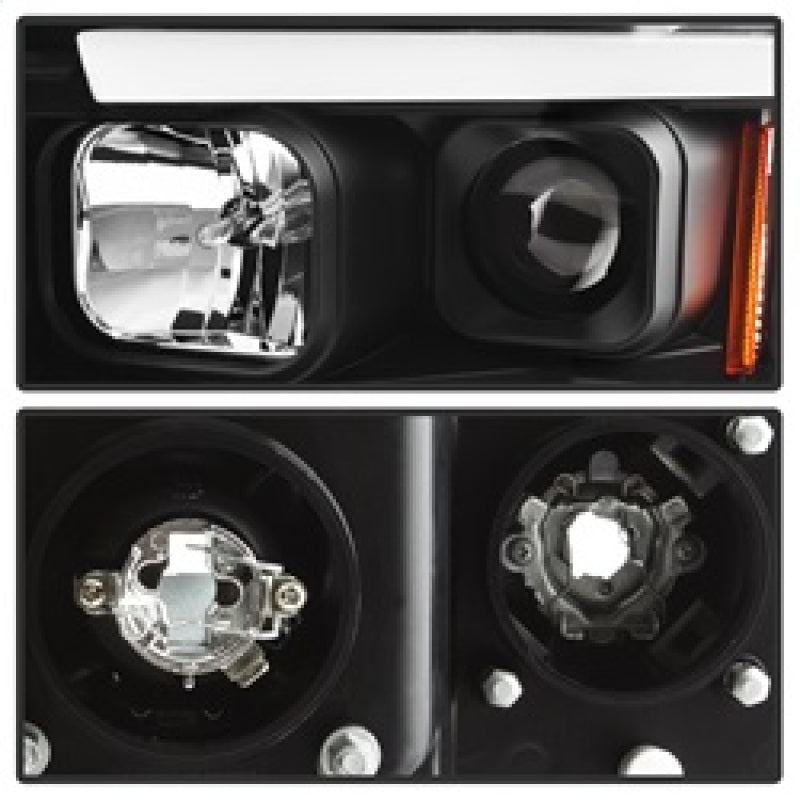 Spyder 02-05 Dodge Ram 1500 Light Bar Projector Headlights - Black (PRO-YD-DR02V2-LB-BK) 5084606